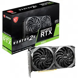 Відеокарта GF RTX 3060 12GB GDDR6 Ventus 2X OC MSI (GeForce RTX 3060 VENTUS 2X 12G OC) (LHR) - мініатюра 9