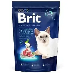 Сухий корм Brit Premium Cat by Nature Sensitive для котів із чутливим травленням з ягням 1500 г