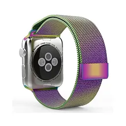 Ремінець Creasted для годинника Milanese loop steel bracelet Apple watch, 38 40 мм Oil rainbow - мініатюра 2