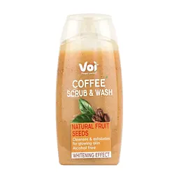 Гель для душу Voi Coffee Scrub & Wash Natural Fruit Seeds Whitening Effect 400 мл (8681608226133)