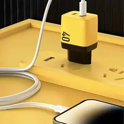 Блок зарядний адаптер живлення 3 порти Home Charger 40 W GaN 2 PD Veron TC-35 - мініатюра 5