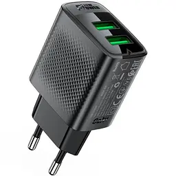 Зарядний пристрій Acefast 2xUSB 12W (USB-Ax2) A86 Black (6974316283270) - мініатюра 8