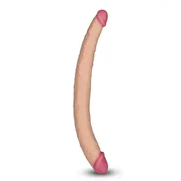 Двосторонній фалоімітатор LoveToy King Size Ladykiller 36.5 см тілесний - мініатюра 8