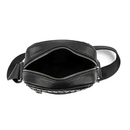 Месенджер шкіряний чорний плетений TIDING BAG 88362-1A чорний - мініатюра 2