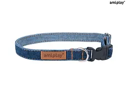 Нашийник для собак Amiplay Denim M 25-40 * 1,5 см - темно-синій