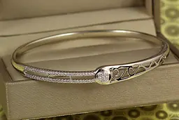 Браслет бенгл Xuping Jewelry Відродження 60 мм 10 мм на руку від 17 см до 19 см сріблястий