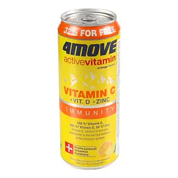 Вітаміни та мінерали 4move Active Vitamin Vitamins C+D+Zink Апельсин 330 мл - мініатюра 7
