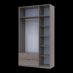 Розпашна Шафа для одягу Doros Лукас Канноло/Канноло 3 ДСП 135х50х240 (44900369) - мініатюра 3