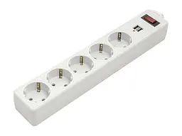 Сетевой фильтр-удлинитель PowerPlant JY 1056 U 5 White 5 розеток 5м PPSA10M50S5U