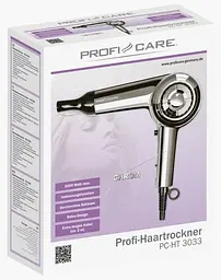 Фен для волосся хромований Profi Care PC-HT 3033 - мініатюра 4