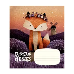 Зошит Школярик Fairytale Stories 12 аркушів коса лінія (012-3755C), в асортименті - мініатюра 2