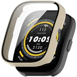 Чохол-накладка DK для Xiaomi Amazfit Bip 5 Пластик Gloss Скло Full Cover Ivory