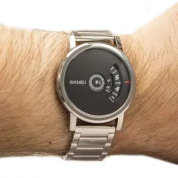 Чоловічий годинник Skmei 1260 оригінальні silver black - мініатюра 3