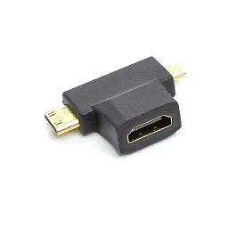 Перехідник HDMI (F) to mini HDMI (M) / micro HDMI (M) PowerPlant (CA912056) - мініатюра 2