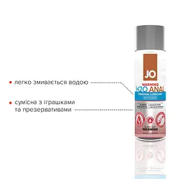 Анальна змазка JO ANAL H2O — WARMING (60 мл) розігрівальна, на водній основі - мініатюра 3