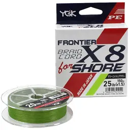 Шнур YGK Frontier Braid Cord X8 150 м (зелений) 1.2/0.185 мм 20 lb/9.0 кг
