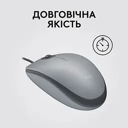 Міша Logitech M110 Silent-MID GRAY-USB-AKOYA (6857585) - мініатюра 5