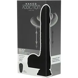 Вібро-фалоімітатор з ротацією та пульсацією Addiction Naked 8.6 Noir - мініатюра 9