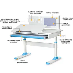 Дитячий стіл ErgoKids TH-325 Blue (арт.TH-325 W/BL) - мініатюра 2
