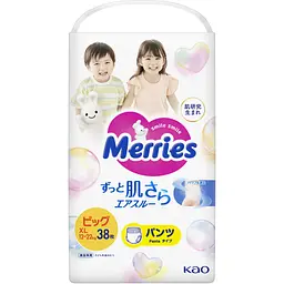 Підгузки Merries Трусики Super Jumbo XL 12-22 кг 38 шт (4901301425881) - мініатюра 2