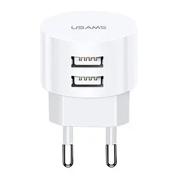 Мережевий зарядний пристрій Usams T20 2USB 2.1A (White) [49646]
