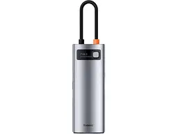Мультипортовий адаптер BASEUS Metal Gleam Series 7-in-1 Multifunctional Type-C HUB Gray (WKWG020113) - мініатюра 2