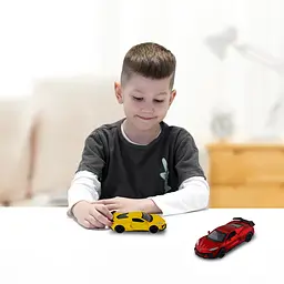 Автомодель TechnoDrive Chevrolet Corvette C8 Z06, 2024 (жовтий, червоний) (250310) - мініатюра 11