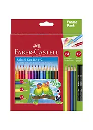 Набір олівців 18 кол. FABER CASTELL + 4 кол. + 2 чорнографітних (201597)