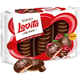 Печиво Roshen Lovita Jelly Cookies Cocoa-cherry 420 г (889197)