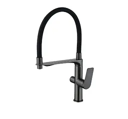 Змішувач для кухні Mixxus Premium DERBY 021 (NUT) GRAPHITE REFL.BLACK з виходом для питної води (MI6612)