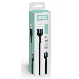Дата кабель USB 2.0 AM to USB-C 1.0m nylon black ColorWay (CW-CBUC045-BK) - мініатюра 7
