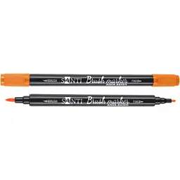 Маркер акварельний Santi Brush Marker SWB-04 помаранчевий двосторонній 6 шт. (391060)