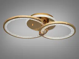 Стильна стельова LED-люстра для спальні Diasha 8180/2G LED 3color dimmer — золотий, 55 Вт, 33×53 см - мініатюра 7