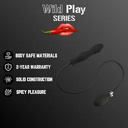 Анальна пробка Erospace Wild Play C6, 15.3 см (чорний) - мініатюра 5