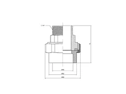 Американка Thermo Alliance d 40мм поліпропіленова 40х1 1/4"З для поліпроп. труб (DSI204) - мініатюра 2