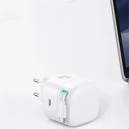 МЗП US-CC202 GaN With Type-C Magnetic Retractable Cable Module XMF Ser. 35W (2USB-C) White Usams teh0029653 - мініатюра 8