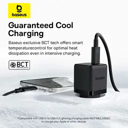 Зарядний пристрій Baseus Palm Fast Charger 1C 20W + Cable 1.0m Type-C 60W black (P10111602113-01) - мініатюра 9