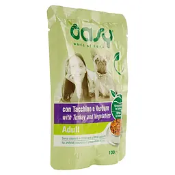 Вологий корм для дорослих собак Oasy Adult індичка та овочі 100 г - мініатюра 2