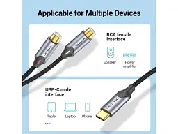 Перехідник Vention USB Type-C - 2 RCA 0.5 м Black (BGVHD) - мініатюра 6