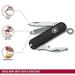 Ніж Victorinox Rally 58мм,9функ,чорн - мініатюра 4
