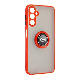 Чехол с кольцом-держателем для Samsung Galaxy A14 5G (A146)/A14 4G (A145), Frosted Matte Ring, красный, защитная панель с матовой задней стенкой, противоударный чехол с защитой всего корпуса, TPU + поликарбонат (PC), с защитой камеры