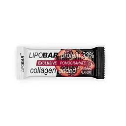Батончик LipoBar Exclusive Protein Bar, 50 грам збагачений біоактивним колагеном Peptan - Гранат