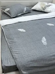 Комплект постільної білизни Ecotton Євро 210х220 см сірий Папороть (21007АВ) (23361) - мініатюра 2