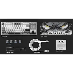 Клавіатура MageGee Light 87 Wireless Blue Whale Switch Star White (6971969728431-UA) [164292] - мініатюра 7