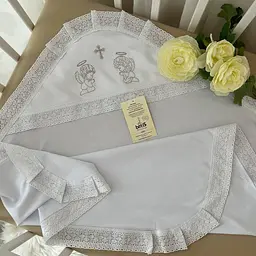 Крижма "Аріна" інтерлок 75*100 см Betis Білий із срібним