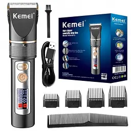 Професійна бездротова машинка для стрижки волосся Kemei KM-5073 тример для бороди та вусів Turbo режим