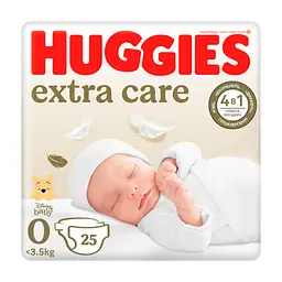 Підгузки Huggies Extra Care 0 (< 3,5 кг) 25шт (5029053548647)