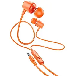 Навушники Hoco M107 Discoverer універсальні earphones with mic оранжеві - мініатюра 2