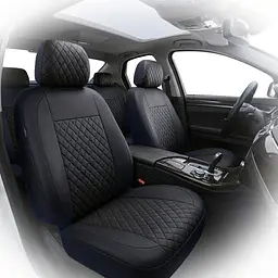 Автомобільні чохли B LUXE MAX Велюр під Алькантару (5 Підголівників) Чорний Ромб