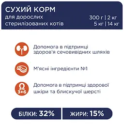 Сухий корм для стерилізованих котів Club 4 Paws Premium Sterilised 300 г (B4610711) - мініатюра 4